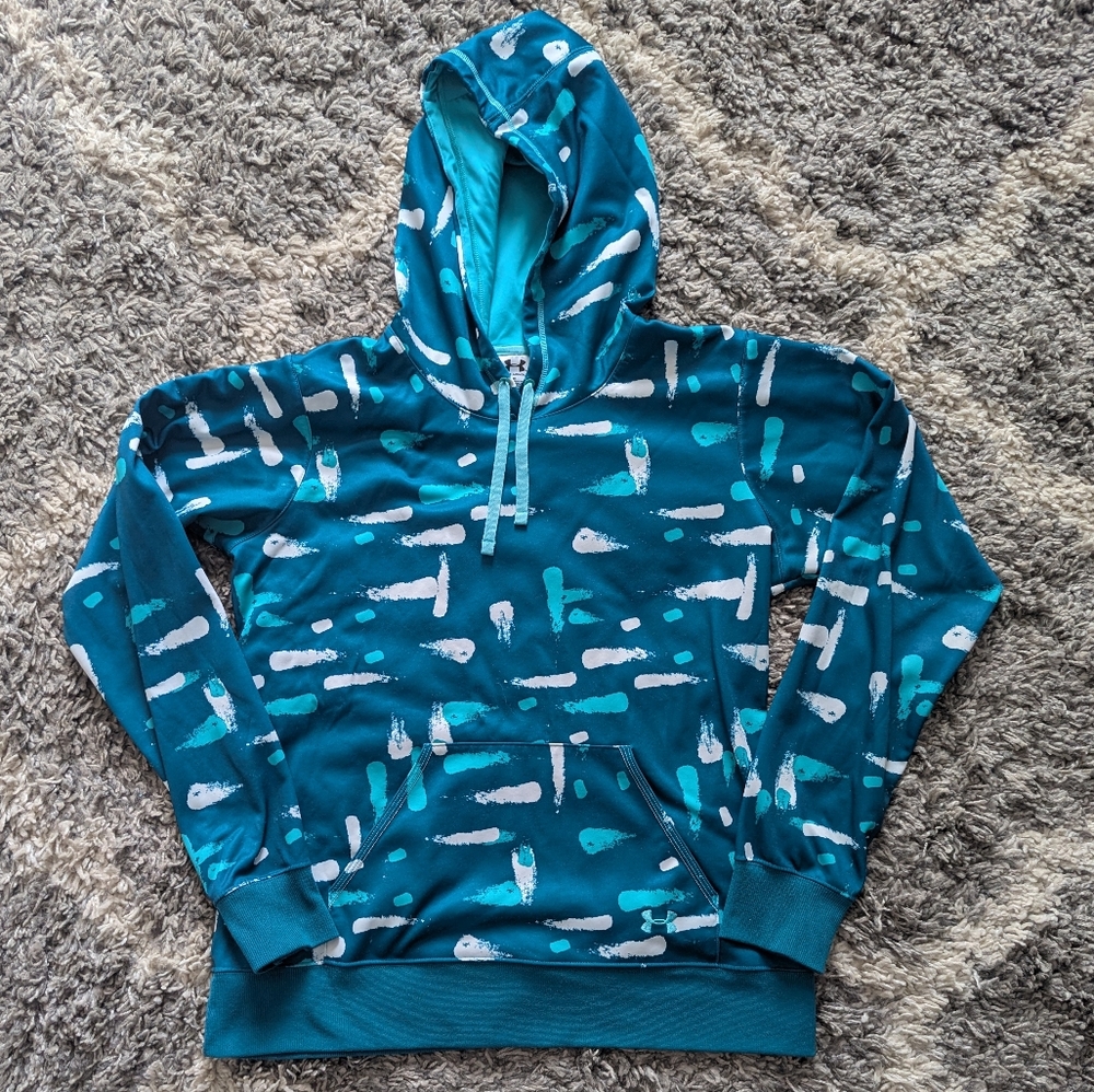 Under Armour Teal Patterned Hoodie Size M